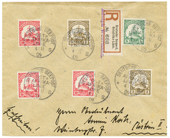 DSWA : 1909 3pf(x2) + 5pf+ 10pf(x3) Canc. DEUTSCHE SEEPOST/ OST AFRIKA LINIE S + "ADOLPH WOERMANN" Violet On REGISTERED  - África Del Sudoeste Alemana