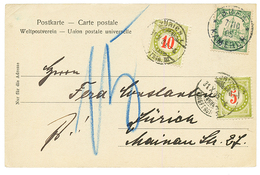 CAMEROONS : 1905 5pf Canc. BUEA KAMERUN On Card To ZURICH Taxed With SWISS POSTAGE DUES 5c + 10c. Vvf. - Kamerun