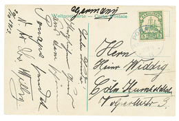 CAROLINES : 1913 5pf Canc. PONAPE KAROLINEN In Blue On Card To GERMANY. Signed LANTELME. Vvf. - Isole Caroline