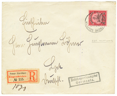 CAROLINES - MARITIME : 1905 80pf Canc. DEUTSCHE SEEPOST JALUIT LINIE + REGISTERED Label PONAPE To GERMANY. Vf. - Isole Caroline