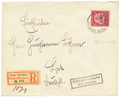 CAROLINES - MARITIME : 1905 80pf Canc. DEUTSCHE SEEPOST JALUIT LINIE + REGISTERED Label PONAPE To GERMANY. Vf. - Carolinen