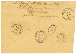 MARIANES Via GUAM & MANILA To SAMOA : 1902 20pf Canc. SAIPAN On Envelope (fault) Datelined "SMS CORMORAN" To SAMOA. Vers - Isole Marianne