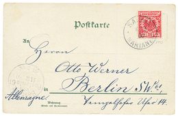 MARIANES - VORLAUFER : 1900 10pf Canc. SAIPAN MARIANEN On Card To BERLIN With Arrival Cds. RARE. Vf. - Islas Maríanas
