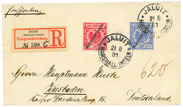 MARSHALL : 1901 10pf (n°3I) + 20pf (n°4I) Canc. JALUIT On REGISTERED Envelope To WIESBADE. Superb. - Marshalleilanden