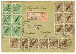 SAMOA : 3pf Block Of 6 + 3pf Strip Of 6 + 5pf Block Of 6 Canc. APIA On REGISTERED Envelope (reduced At Top) To GERMANY.  - Samoa