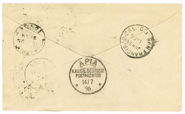 "Destination TONGA Via SAMOA " : 1896 USA 1c(cut) + 2c(x2) Canc. SALTLAKE On Envelope Via SAN FRANCISCO & SAMOA To "BAGA - Samoa