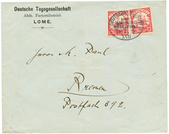 TOGO : 1903 10pf(x2) Canc. SEEPOST LINIE HAMBURG-WESTAFRIKA XXII On Envelope To BREMEN. Vvf. - Togo