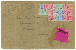 GIBRALTAR : 1891 Exceptional Franking With 5c(x6) + 10c(x9) + 25c(x3) + 40c Canc. GIBRALTAR + Pink Label ZOLLSTÜCK On La - Gibilterra