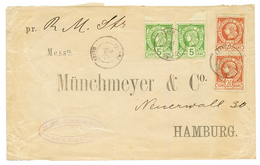 HAITI : 1886 5c(x2) + 20c(x2) Canc. JACMEL On Envelope (Faults On Reverse) To GERMANY. Vf. - Haití