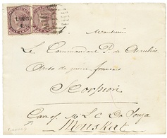 LINGA To French Gunboat "SCORPION" Via MUSCAT : 1885 INDIA 1a(x2) Canc. B + LINGA On Envelope With Full Text From LINGA  - Autres & Non Classés