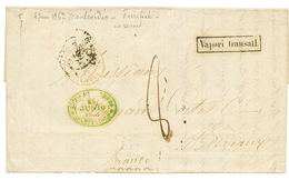 1857 Boxed VAPORI TRANSATL. On Disinfected Entire Letter From MONTEVIDEO URUGUAY To FRANCE. Superb. - Ohne Zuordnung