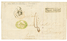 1857 Boxed VAPORI TRANSATL. On Disinfected Entire Letter From MONTEVIDEO URUGUAY To FRANCE. Superb. - Zonder Classificatie