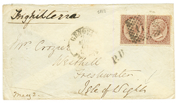 1869 30c (x2) On Envelope From GENOVA To FRESHWATER (ISLE OF WIGHT) Rare Destination. Vf. - Non Classificati