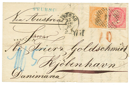 "50c To DENMARK" : 1870 10c + 40c On Cover From LIVORNO Via VERONA To KJOBENHAVN (DENMARK). Superb. - Non Classificati