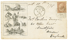 1876 30c On Superb Illustrated Envelope From VERONA To GREAT-BRITAIN. Scarce. Vvf. - Zonder Classificatie