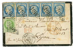 "NAGASAKI Via CHINA" : 1874 FRANCE 5c(pd) + 25c(x5) Canc. GC 5104 + SHANG-HAI CHINE On Envelope With Full Text Datelined - Andere & Zonder Classificatie