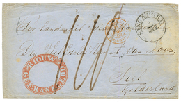 NETH. INDIES : 1862 RIOUW GEFRANKEERD Red + SINGAPORE Cds On Cover To TIEL. Scarce. Vvf. - Niederländisch-Indien