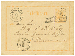 CURACAO : 1884 P./Stat (fault) Canc. 208 + SIN EUSTATIUS + ST KLITTS To DEMERARA (BRITISH GUIANA). Vf. - Curaçao, Nederlandse Antillen, Aruba