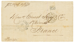 SURINAME : 1870 PARAMARIBO + POSS. NEERL. AMB. CALAIS + PD (Paid In Cash) On Cover To FRANCE. Vf. - Suriname ... - 1975