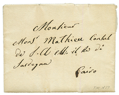 PALESTINE - TOR (SINAÏ) : 1837 Entire Letter Datelined "TOR" To CAIRO (EGYPT). GREAT RARITY. Superb. - Palästina