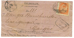 PORTUGUESE INDIA - TELEGRAM : 1871 20R Canc. On TELEGRAM Envelope From PANGIN To MARGAO. TELEGRAM From PORTUGUESE INDIA  - Andere & Zonder Classificatie