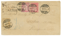 ROMANIA - Incoming Mail : 1869 SWITZERLAND 5c + 10c + 50c Canc. LAUSANNE + Boxed CHARGE On REGISTERED Envelope To BAKEU  - Other & Unclassified