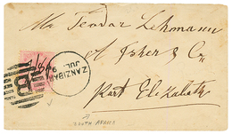 ZANZIBAR To SOUTH AFRICA : 1884 INDIA 8a Pink Canc. B + ZANZIBAR On Envelope To PORT ELIZABETH ( SOUTH AFRICA). Verso, T - Autres & Non Classés