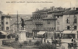 CARTE POSTALE ORIGINALE  ANCIENNE : LE PUY EN VELAY SQUARE LAFAYETTE ET TOUR PANNESSAC  ANIMEE HAUTE LOIRE (43) - Le Puy En Velay