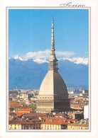 3739" TORINO-LA MOLE ANTONELLIANA E PANORAMA CON LE ALPI " CART. POST. OR. NON SPED. - Mole Antonelliana