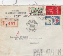 LETTRE. TCHAD. 1962. PAR AVION. 85Fr. RECOMMANDÉ FORT LAMY POUR PARIS /   3 - Storia Postale