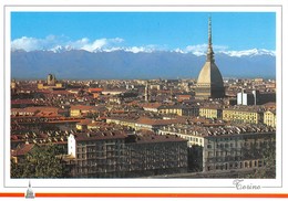 3764" TORINO-PANORAMA DELLA CITTA'-SULLO SFONDO LE ALPI "   CART. POST. OR. NON SPED. - Multi-vues, Vues Panoramiques