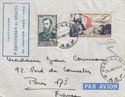 LETTRE. AEF. 1952. 25F. FORT-LAMY POUR CHATEAUROUX  /   3 - Briefe U. Dokumente