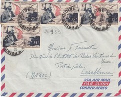 LETTRE. AEF. 1953. 60Fr. POINTE NOIRE POUR CACABLANCA  /   3 - Covers & Documents