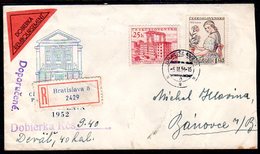 CZECHOSLOVAKIA 1958 Registered Cash-on-delivery Cover With Postage Rate 2.20 Kc Including Michel 1054 - Brieven En Documenten