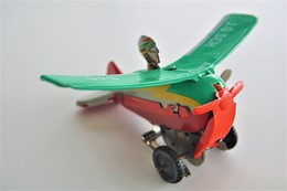 Vintage TIN TOY FLIPPING PLANE WIND UP  - Green J.G.SCH 546 ARTIST  - 8.5cm - WEST GERMANY - 1960 - Friction - Collectors & Unusuals - All Brands