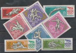 1960 ROME   OLYMPIC MNH STAMPS COMP.SET  FROM MONGOLIA / SPORTS/(TWO STAMPS 05&15 ARE SLIGHTLY DAMAGED ON RT.UPPER CORNE - Summer 1960: Rome