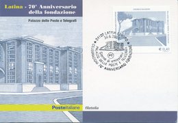 ITALIA - FDC MAXIMUM CARD 2003 - FONDAZIONE LATINA - PALAZZO DELLE POSTE - ANNULLO SPECIALE - Cartoline Maximum