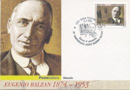 ITALIA - FDC MAXIMUM CARD 2003 - EUGENIO BALZAN - ANNULLO SPECIALE - Cartoline Maximum