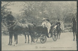 C.P. De BRUXELLES Avec La Princesse Clémentine En Promenade Dans Sa Calèche Tirée Par 2 Chevaux Le 28 Oct 1910 -  13952 - Berühmte Personen