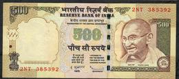 INDIA P99f1 500 RUPEES 2010 #2NT NO LETTER   Sign.20  VF - Inde