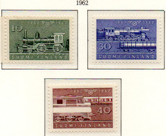 PIA - FINLANDIA  - 1962 : Centenario Delle Ferrovie Di Stato Finlandesi - (Yv 519-21) - Sonstige (Luft)