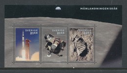 Sweden 2019. Facit # 3289-3291 ( BL51A). 50th Anniversary Of The Moonlandning. Souvenir Sheet. MNH (**) - Ungebraucht