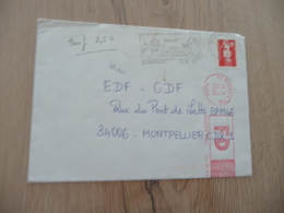 Lettre France Oblitération EMA Rouge FD Sur Sabine Rouge Sans Valeur 14/05/1993 - EMA (Print Machine)