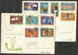 1970 Cuba STORIA POSTALE 2 Buste X Bologna Affr. Con 2 Serie Di 5v. Con Punto Di Rottura - Brieven En Documenten