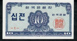 KOREA SOUTH P28 10 JEON 1962 UNC. - Korea, South