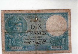 Billet De 10 Francs Minerve - Le 5-10-1939 En T B- - 10 F 1916-1942 ''Minerve''