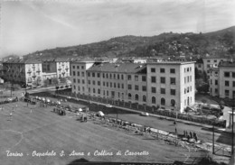 3815 " TORINO-OSPEDALE S. ANNA E COLLINA DI CAVORETTO " ANIMATA-FIAT 600,500 E ALTRE CART. POST. OR. NON SPED. - Salute, Ospedali