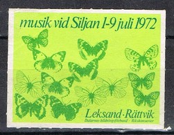 Viñeta, Label , Vignette LEKSAND - RATTVIK (Suecia) 1972. Musik Vid Siljan, Musica * - Variedades Y Curiosidades