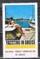 Viñeta, Label , Vignette GRECIA, Grece, Griechenland. Tourism, Turismo, Turista Y Yates ** - Variétés Et Curiosités