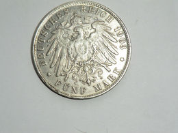 Monnaie De Germanie - 5 Mark Lettre J Hamburg 1903 En Argent En TTB+ - 2, 3 & 5 Mark Argento